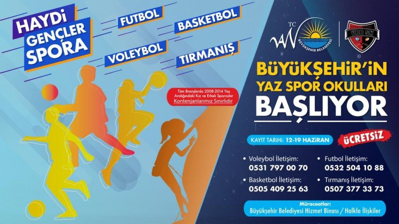 Van Büyükşehir Belediyesi ücretsiz yaz spor okulları düzenliyor